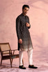 SHRESTHA By VASTRAMAY Men's Black Georgette Zari With Sequins Worked Kurta pant Set