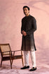 SHRESTHA By VASTRAMAY Men's Black Georgette Zari With Sequins Worked Kurta pant Set