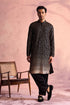 SHRESTHA By VASTRAMAY Men's Black Georgette Zari With Sequins Worked Kurta Patiala Set
