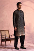 SHRESTHA By VASTRAMAY Men's Black Georgette Zari With Sequins Worked Kurta Patiala Set