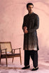 SHRESTHA By VASTRAMAY Men's Black Georgette Zari With Sequins Worked Kurta Patiala Set