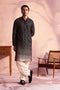 SHRESTHA By VASTRAMAY Men's Black Georgette Zari With Sequins Worked Kurta Patiala Set