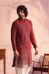 SHRESTHA By VASTRAMAY Men's Maroon Georgette Zari With Sequins Worked Kurta