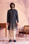 SHRESTHA By VASTRAMAY Men's Navy Blue Georgette Zari With Sequins Worked Kurta Patiala Set