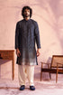 SHRESTHA By VASTRAMAY Men's Navy Blue Georgette Zari With Sequins Worked Kurta Patiala Set