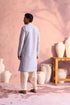 SHRESTHA By VASTRAMAY Men's Sky Blue Georgette Floral Motif Embroidered Kurta Patiala Set