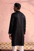 SHRESTHA BY VASTRAMAY Men's Black Silk Machine Embroidered Kurta