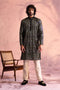 SHRESTHA BY VASTRAMAY Men's Black Georgette Embellished Kurta Pant Set