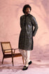SHRESTHA BY VASTRAMAY Men's Black Georgette Embellished Kurta Pant Set