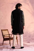 SHRESTHA BY VASTRAMAY Men's Black Georgette Embellished Kurta Pant Set