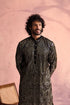 SHRESTHA BY VASTRAMAY Men's Black Georgette Embellished Kurta Pant Set