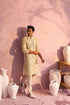SHRESTHA BY VASTRAMAY Men's Cream Georgette Embellished Kurta Pant Set
