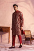 SHRESTHA BY VASTRAMAY Men's Maroon Georgette Embellished Kurta Pant Set