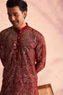 SHRESTHA BY VASTRAMAY Men's Maroon Georgette Embellished Kurta Pant Set