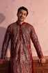 SHRESTHA BY VASTRAMAY Men's Maroon Georgette Embellished Kurta Pant Set