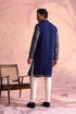 SHRESTHA BY VASTRAMAY Men's Navy Blue Georgette Embellished Kurta Pant Set