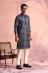 SHRESTHA BY VASTRAMAY Men's Navy Blue Georgette Embellished Kurta Pant Set