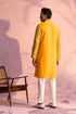 SHRESTHA BY VASTRAMAY Men's Yellow Georgette Embellished Kurta Pant Set