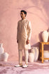 SHRESTHA By VASTRAMAY Men's Beige Silk Blend Kurta pant Set