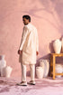 SHRESTHA By VASTRAMAY Men's Beige Silk Blend Kurta pant Set