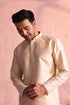 SHRESTHA By VASTRAMAY Men's Beige Silk Blend Kurta pant Set