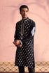 SHRESTHA By VASTRAMAY Men's Black Silk Blend Embroidered Ethnic Kurta