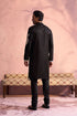 SHRESTHA By VASTRAMAY Men's Black Silk Embroidered Ethnic Kurta Pyjama Set