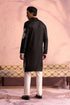 SHRESTHA By VASTRAMAY Men's Black Silk Embroidered Ethnic Kurta With Pant Set