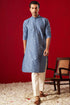 SHRESTHA BY VASTRAMAY Men's Grey Cotton Schiflli Kurta Pant Set