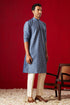 SHRESTHA BY VASTRAMAY Men's Grey Cotton Schiflli Kurta Pant Set