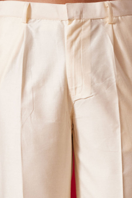 SHRESTHA BY VASTRAMAY Men's Grey Cotton Schiflli Kurta Pant Set