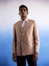 Vastramay Men's Beige Jute Cotton Blazer