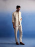 Vastramay Men's Cream Pure Cotton Nehru Jacket