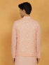 Vastramay Mens Peach Cotton Nehru Jacket