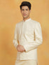 Vastramay Mens Cream Cotton Linen Jodhpuri