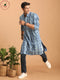 Vastramay Men's Indigo Washed Denim Kurta