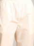 Vastramay Men's Coffee Cotton Cool Dyable Kurta with Cream Pant Set
