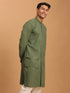 Vastramay Men's Green Cotton Cool Dyable Kurta