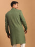Vastramay Men's Green Cotton Cool Dyable Kurta