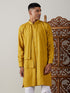 Vastramay Men's Mustard Cotton Cool Dyable Kurta