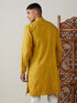 Vastramay Men's Mustard Cotton Cool Dyable Kurta