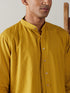Vastramay Men's Mustard Cotton Cool Dyable Kurta with Cream Pant Set