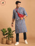 Vastramay Men's Indigo Printed cotton Kurta