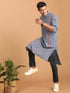 Vastramay Men's Indigo Printed cotton Kurta