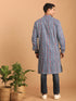 Vastramay Men's Indigo Printed cotton Kurta