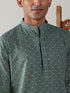 Vastramay Men's Green cotton Jacquard Kurta With White Pant Set