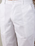 Vastramay Men's Grey cotton Jacquard Kurta With White Pant Set