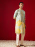 Vastramay Men's Multicolor Base Yellow cotton Printed Kurta