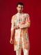 Vastramay Men's Multicolor cotton Printed Kurta