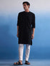 Vastramay Men's Black Hakooba Cotton Kurta